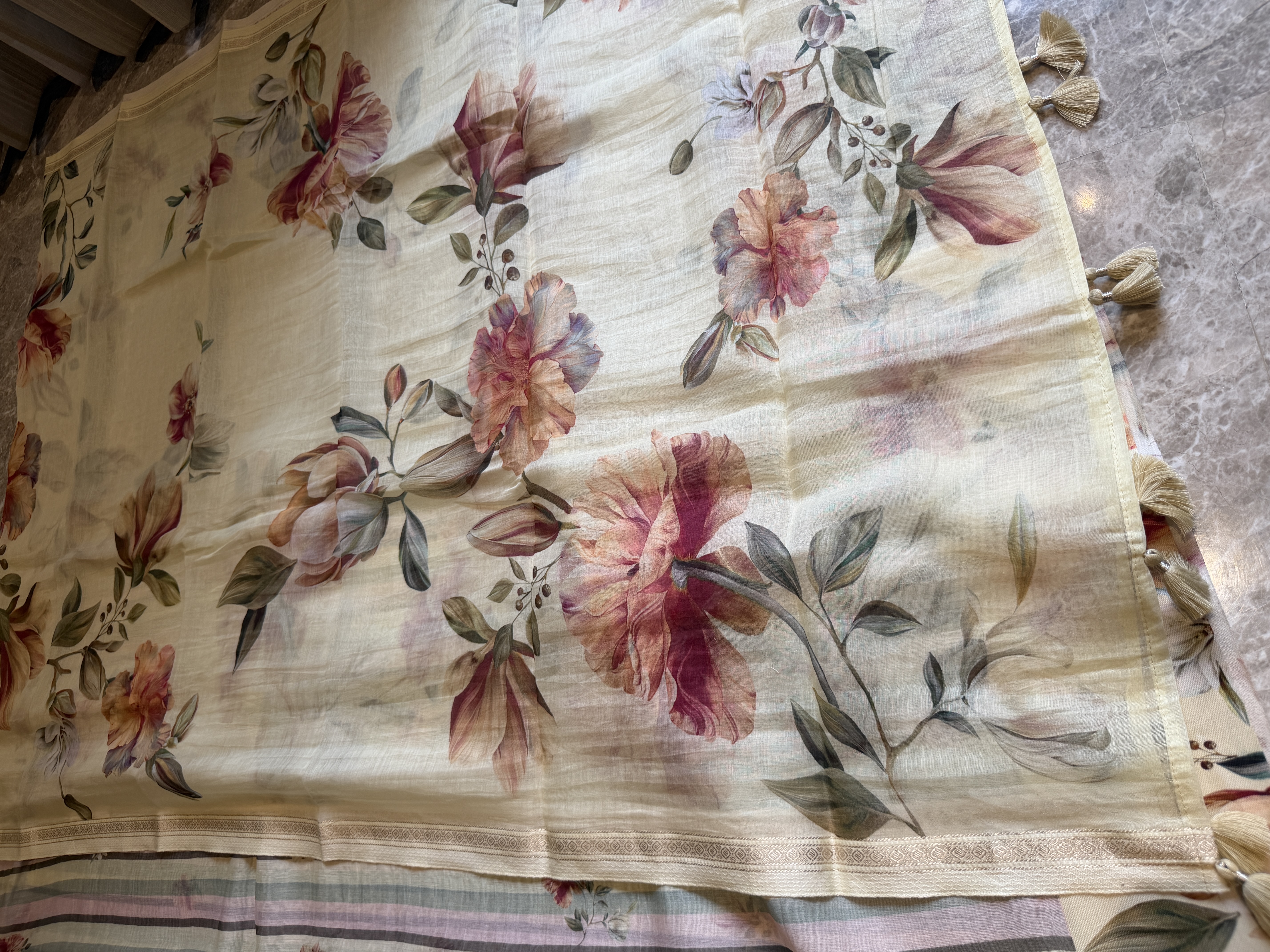Silk Chanderi Unstitched Suit Set with Dupatta — Silk Chanderi, Chanderi, Madhya Pradesh, view 7