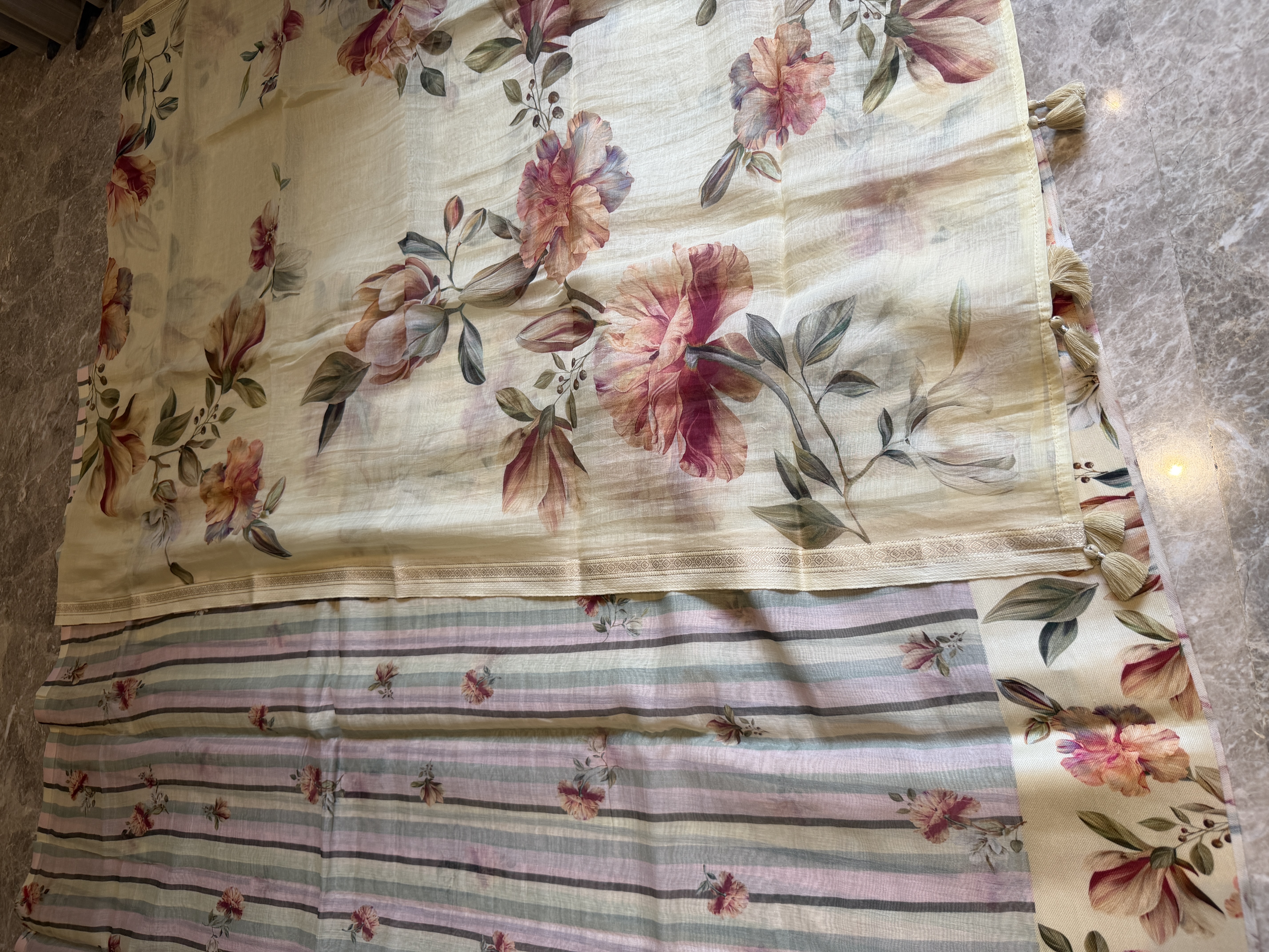 Silk Chanderi Unstitched Suit Set with Dupatta — Silk Chanderi, Chanderi, Madhya Pradesh, view 3