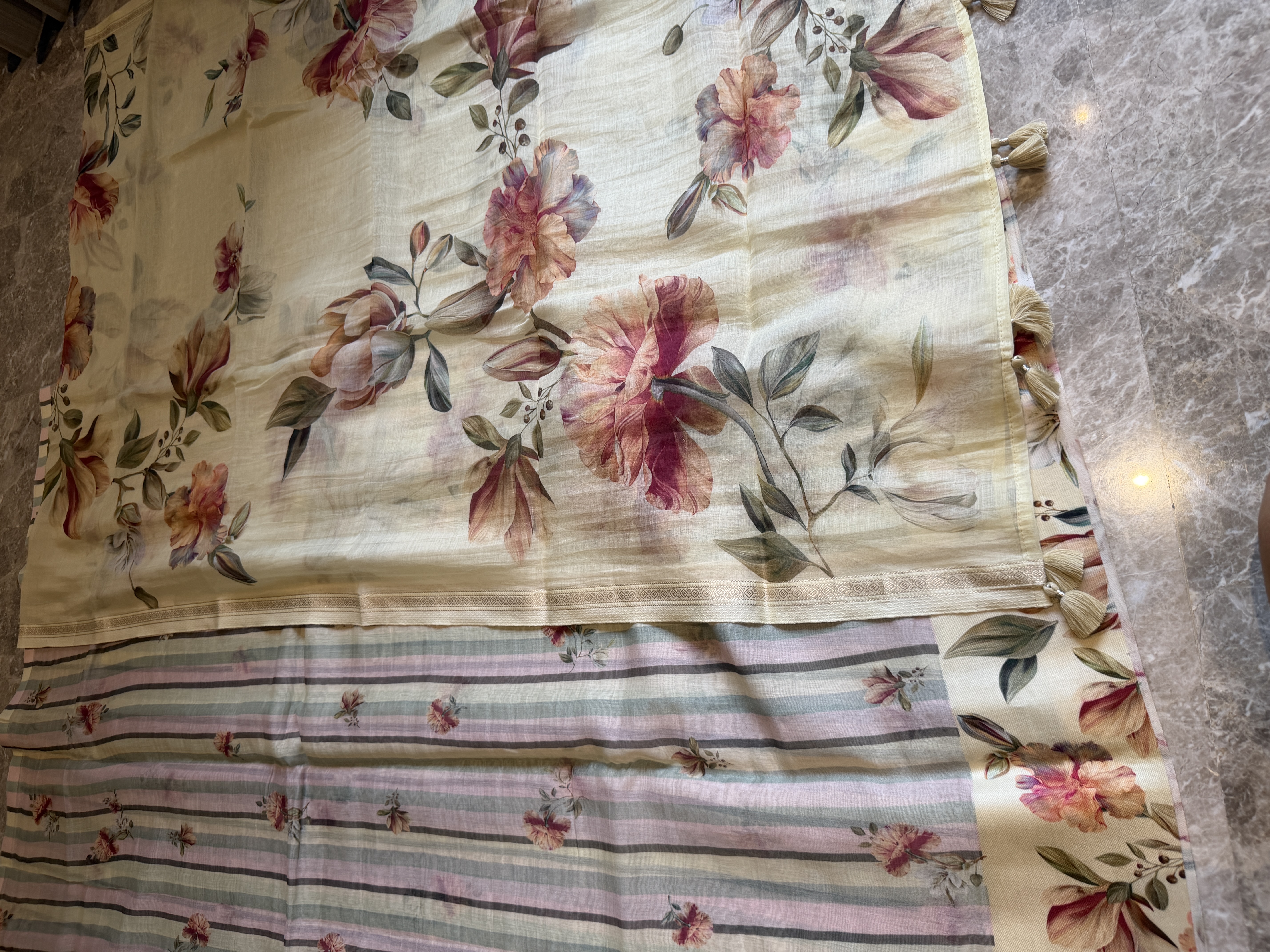 Silk Chanderi Unstitched Suit Set with Dupatta — Silk Chanderi, Chanderi, Madhya Pradesh, view 9