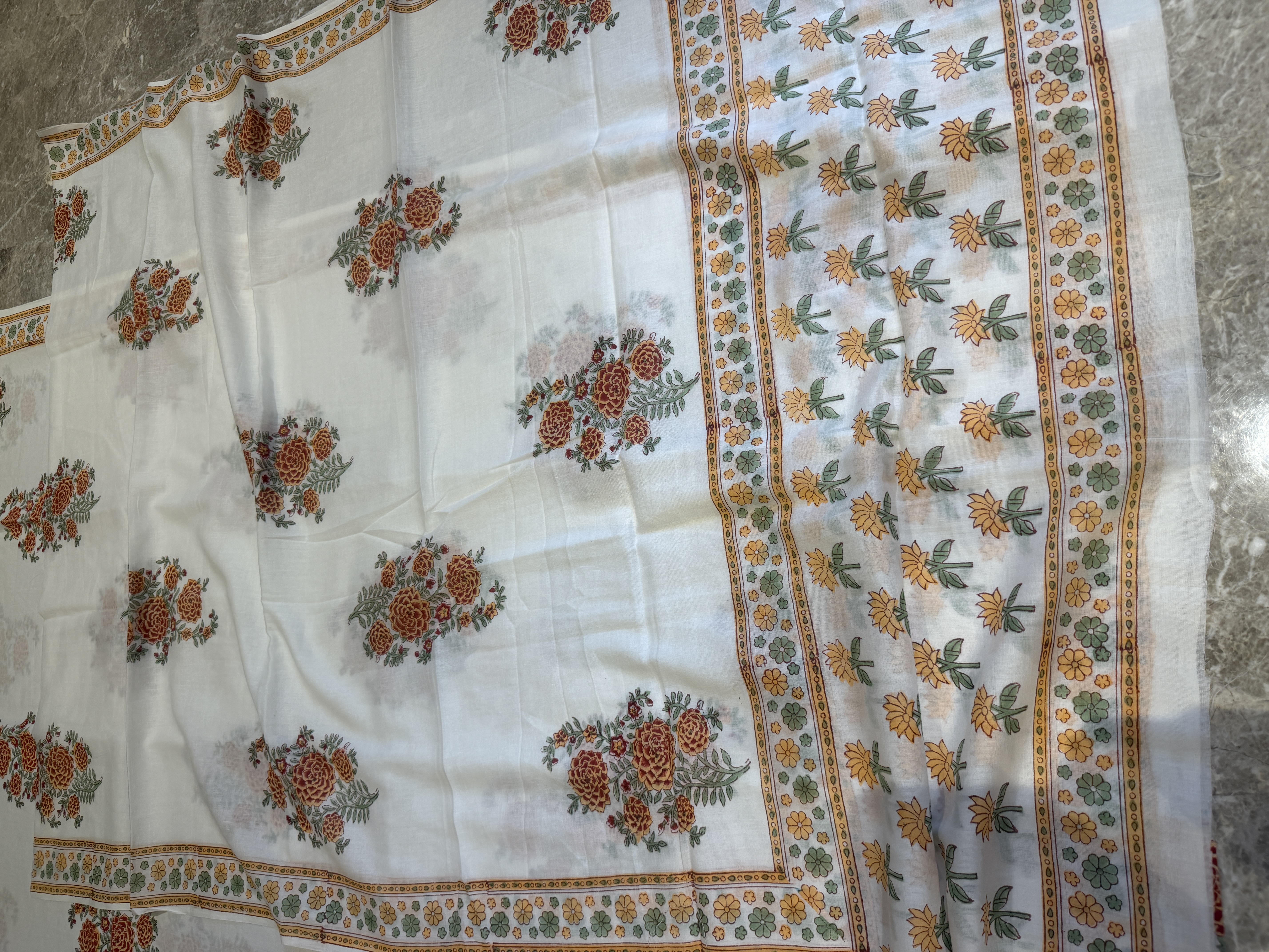 Pure Cotton Hand Block Print Unstitched Suit Set — Pure Cotton, Rajasthan, view 3