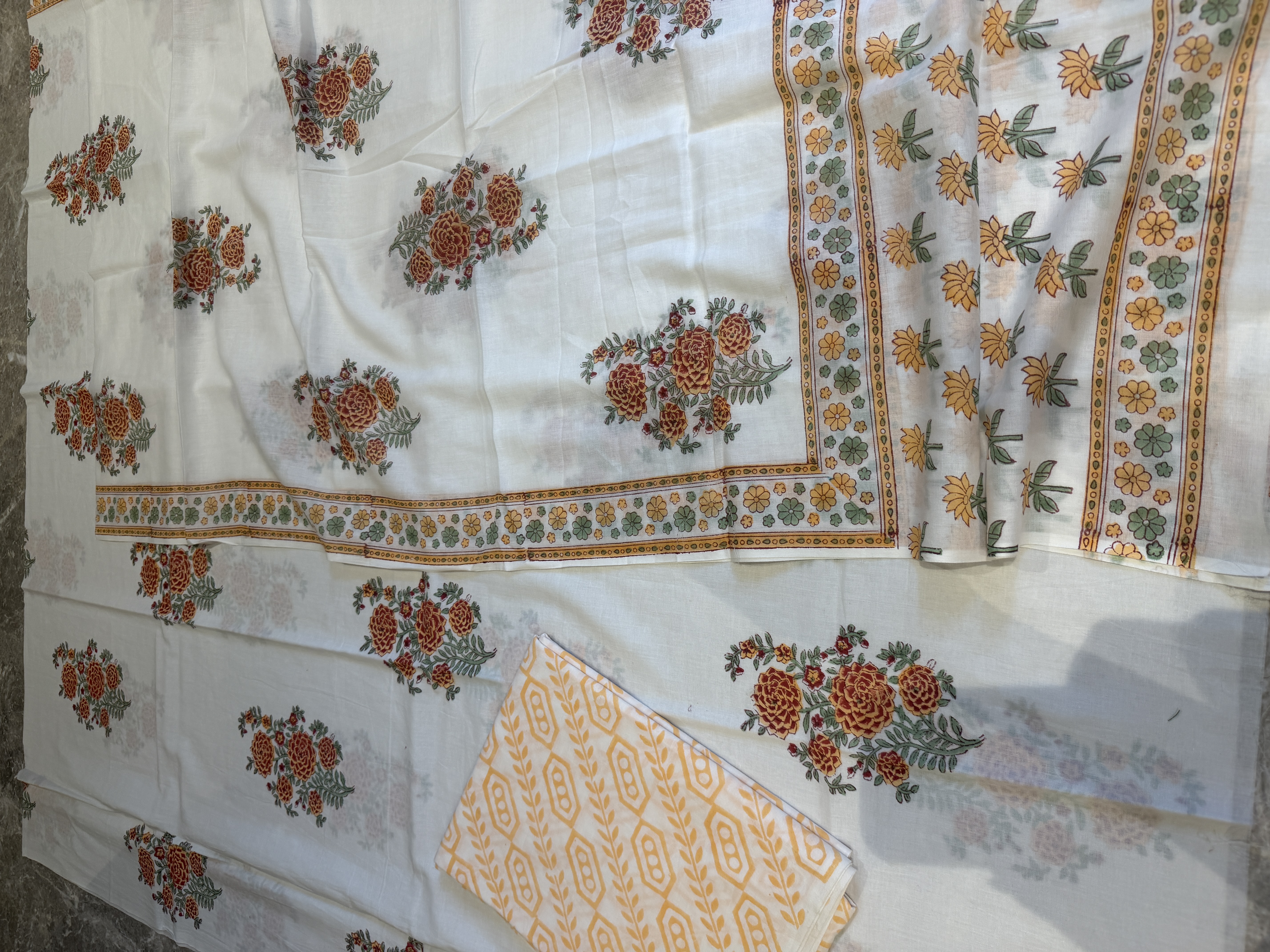 Pure Cotton Hand Block Print Unstitched Suit Set — Pure Cotton, Rajasthan