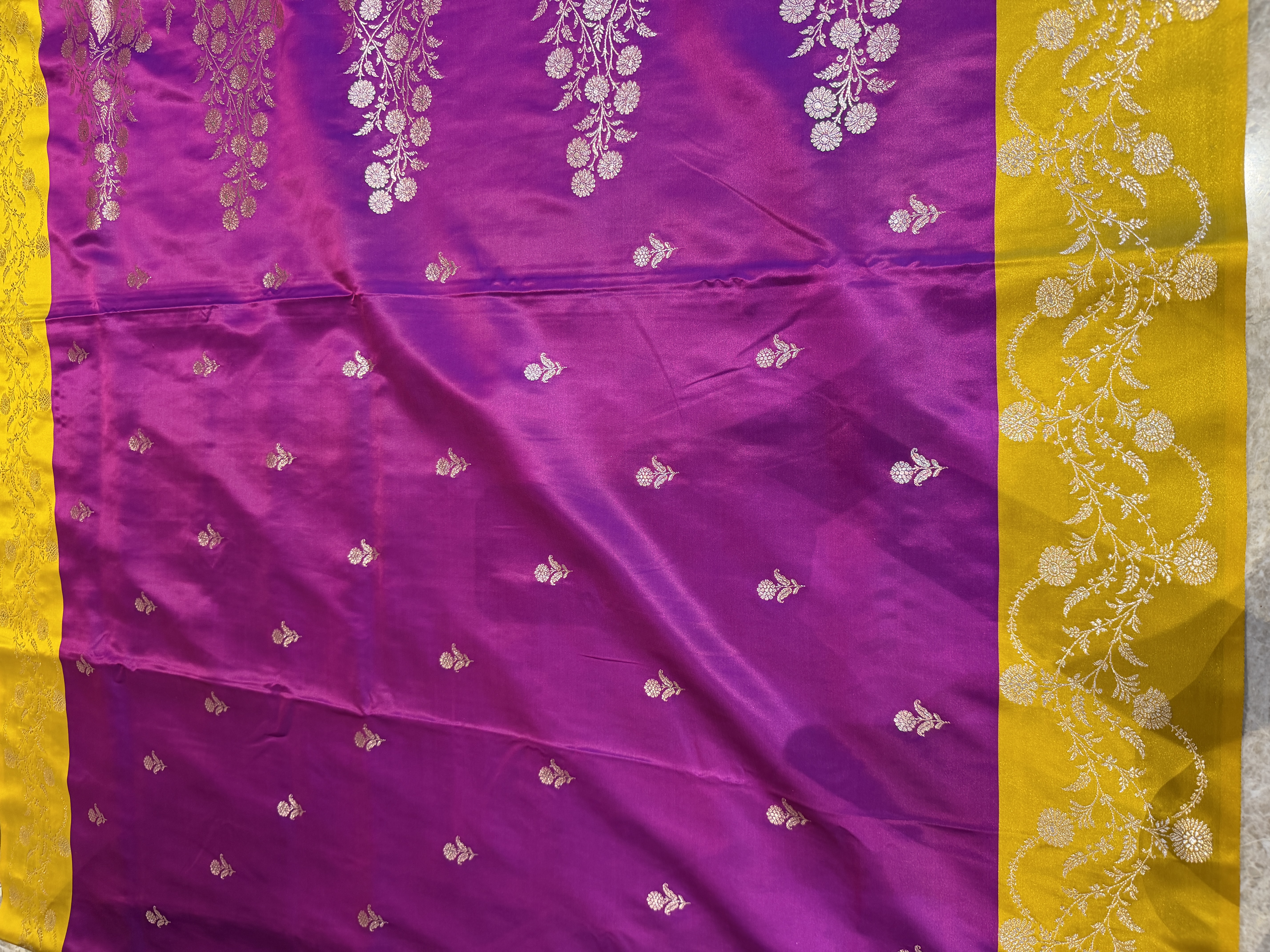 Royal Purple Mushroo Silk Banarasi Saree — Banarasi, Mushroo Silk, Varanasi, Uttar Pradesh, view 10