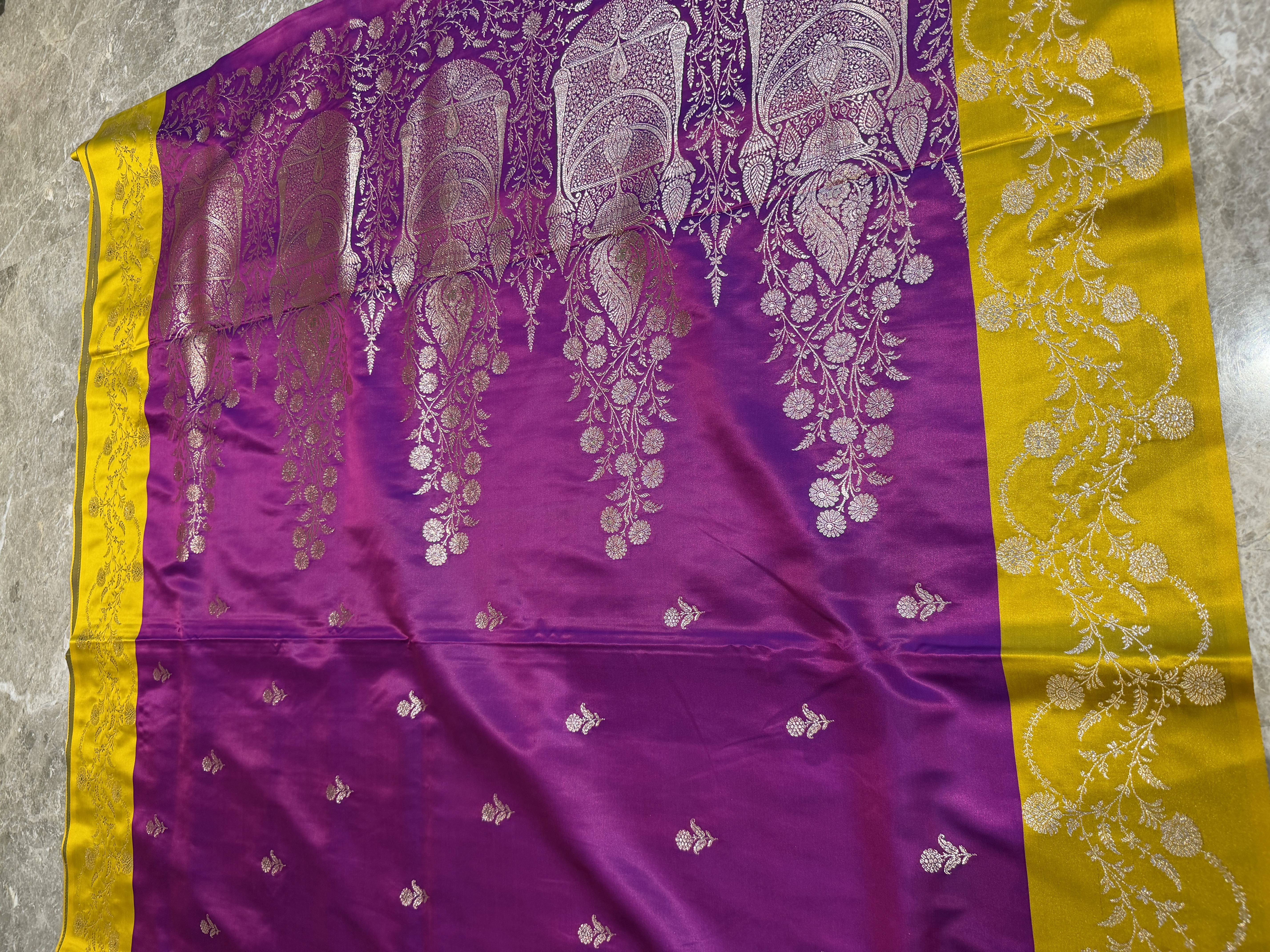 Royal Purple Mushroo Silk Banarasi Saree — Banarasi, Mushroo Silk, Varanasi, Uttar Pradesh, view 11