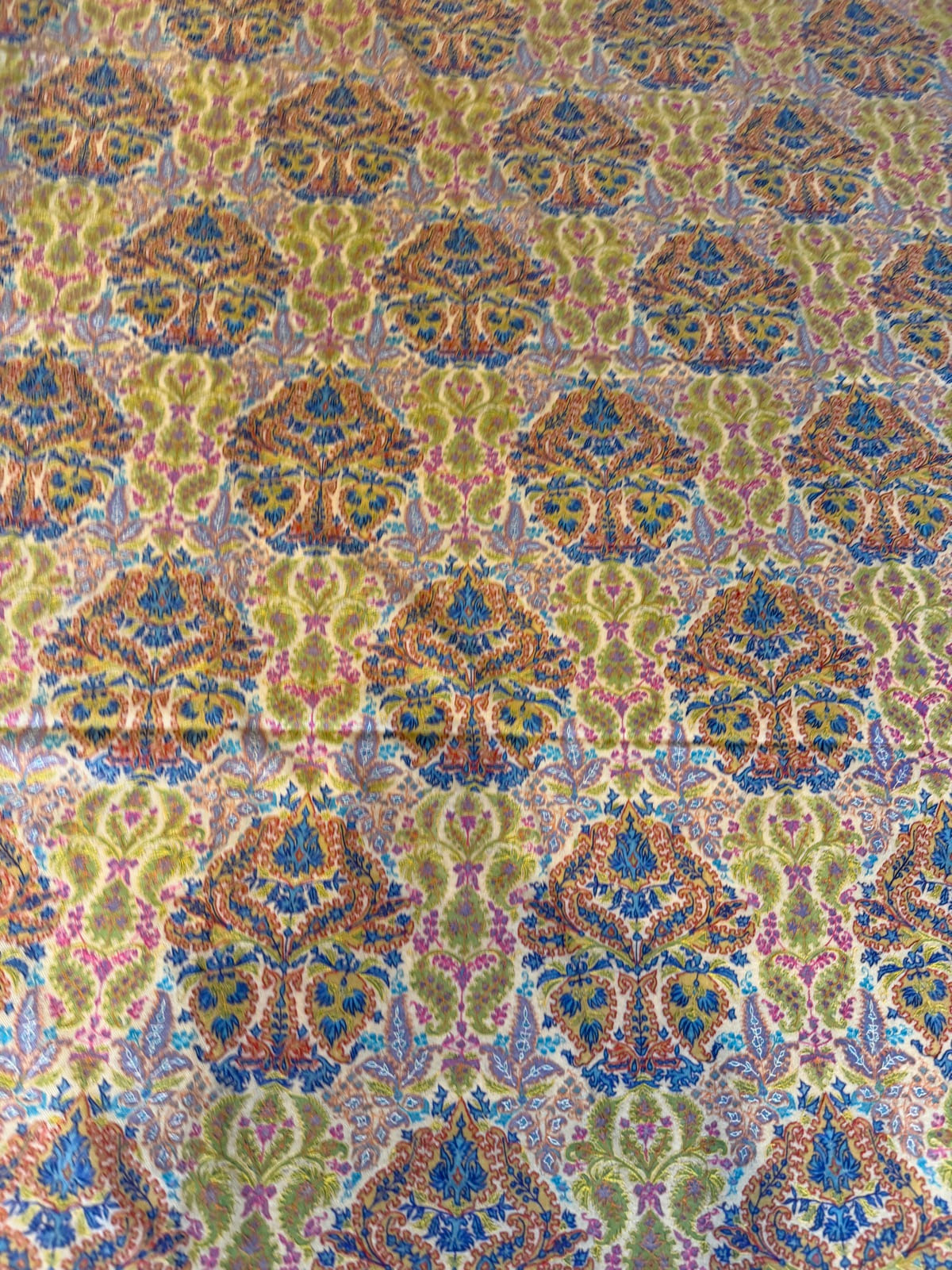 Men's Pure Pashmina Hand-Painted Kalamkari Shawl with Sozni Needlework — Pure Pashmina, Kashmir, view 3