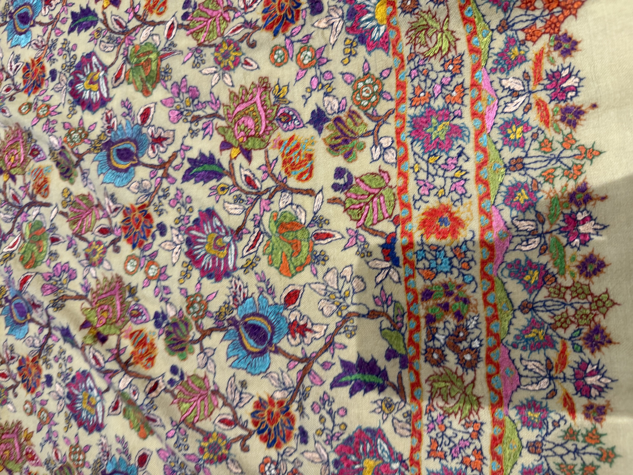 Men's Pure Pashmina All-Over Hand Embroidered Sozni Shawl — Pashmina, Kashmir, view 5