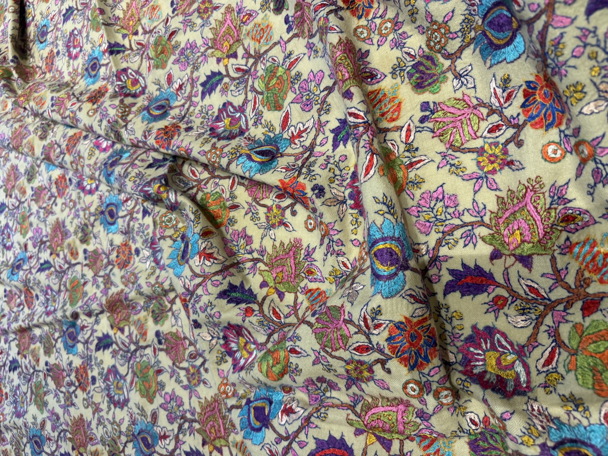 Men's Pure Pashmina All-Over Hand Embroidered Sozni Shawl — Pashmina, Kashmir, view 8