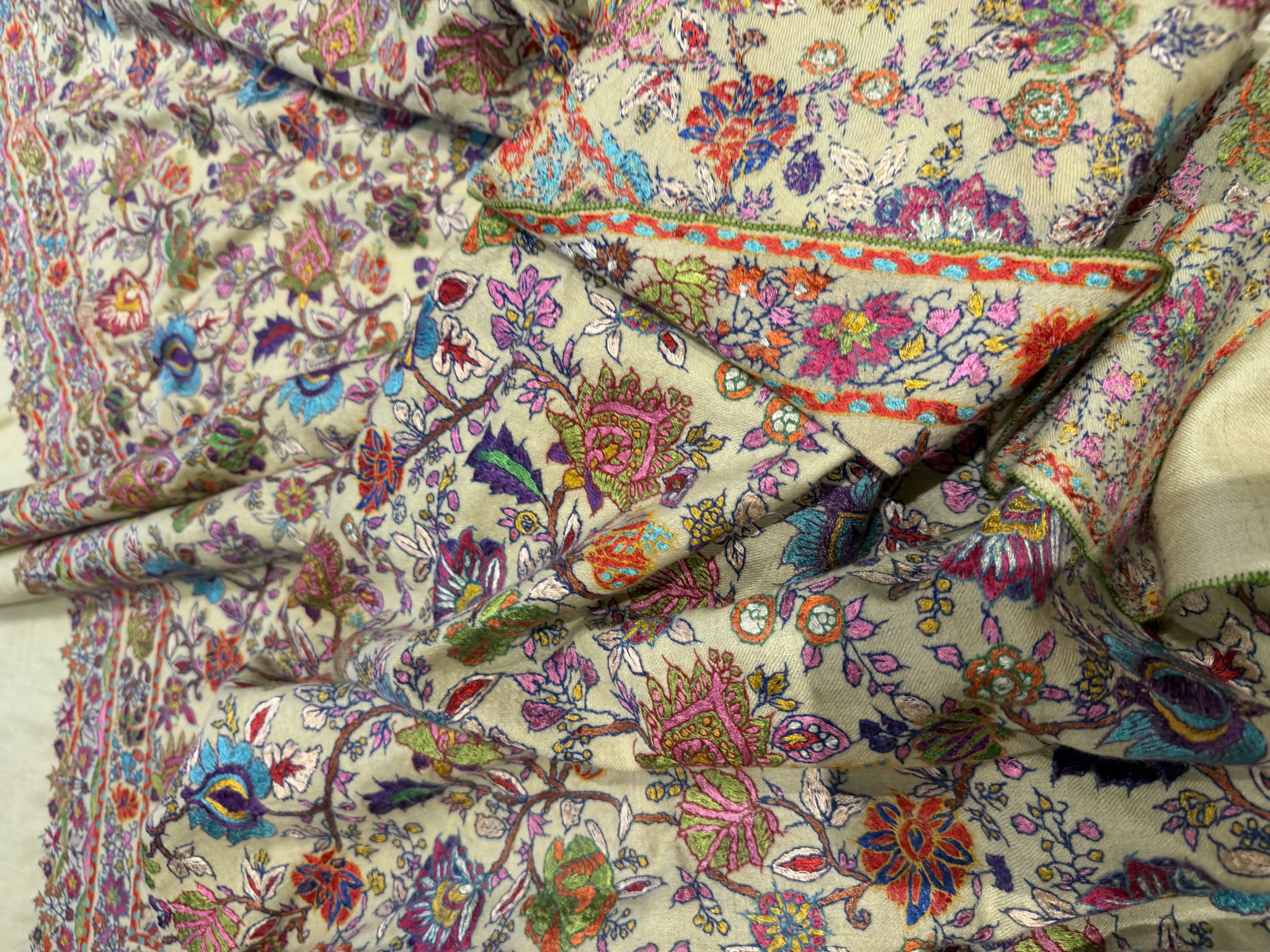 Men's Pure Pashmina All-Over Hand Embroidered Sozni Shawl — Pashmina, Kashmir, view 10