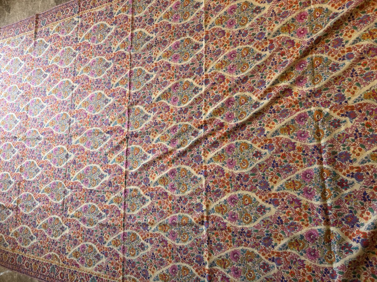 Men's Pure Pashmina All-Over Hand Embroidered Sozni Needlework Shawl — Hand Woven, Pure Pashmina, Kashmir, view 5