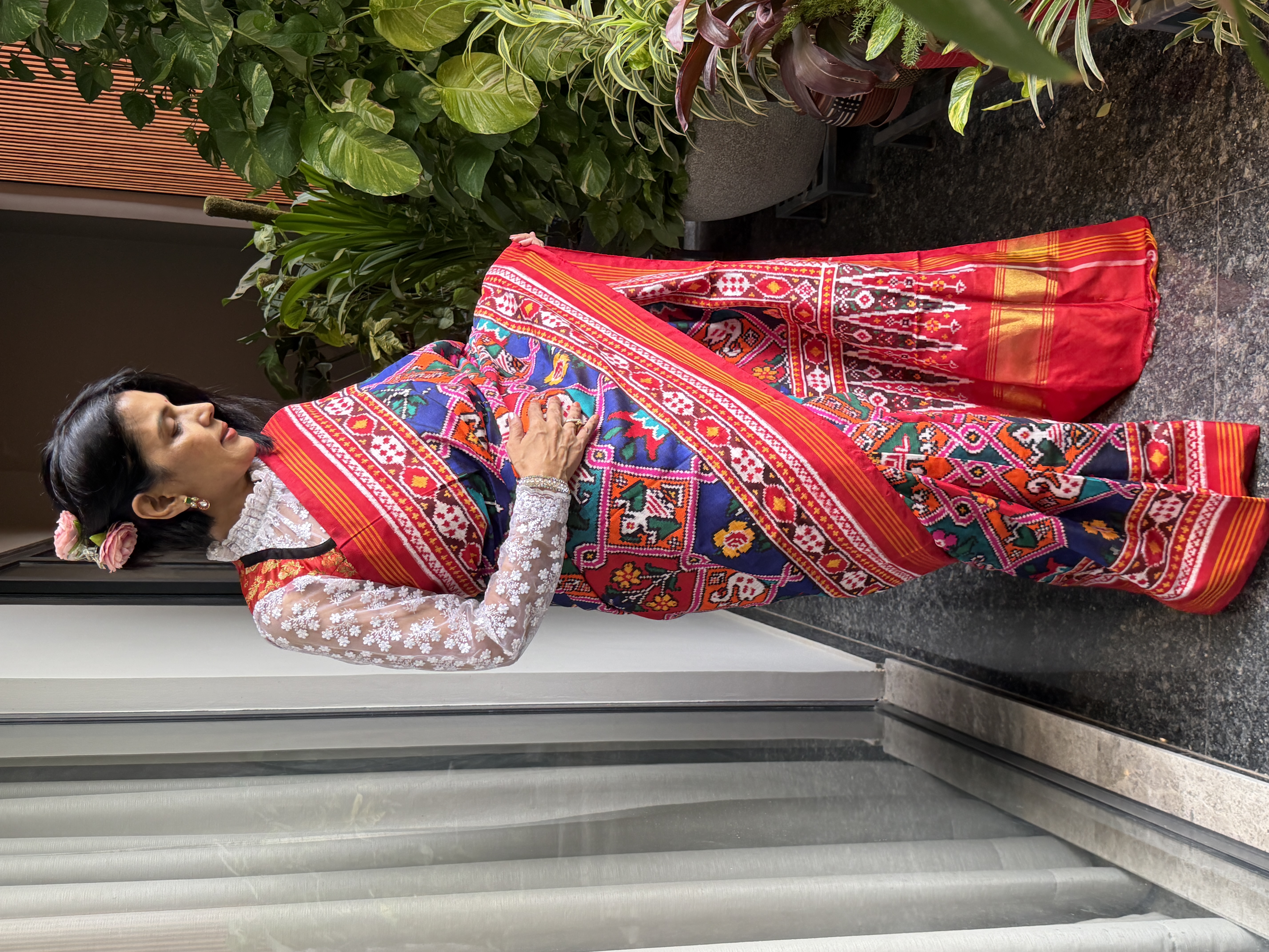 Double Ikat Rangkaat Patan Patola Silk Saree — Patan Patola, Pure Silk, Patan, Gujarat, view 7