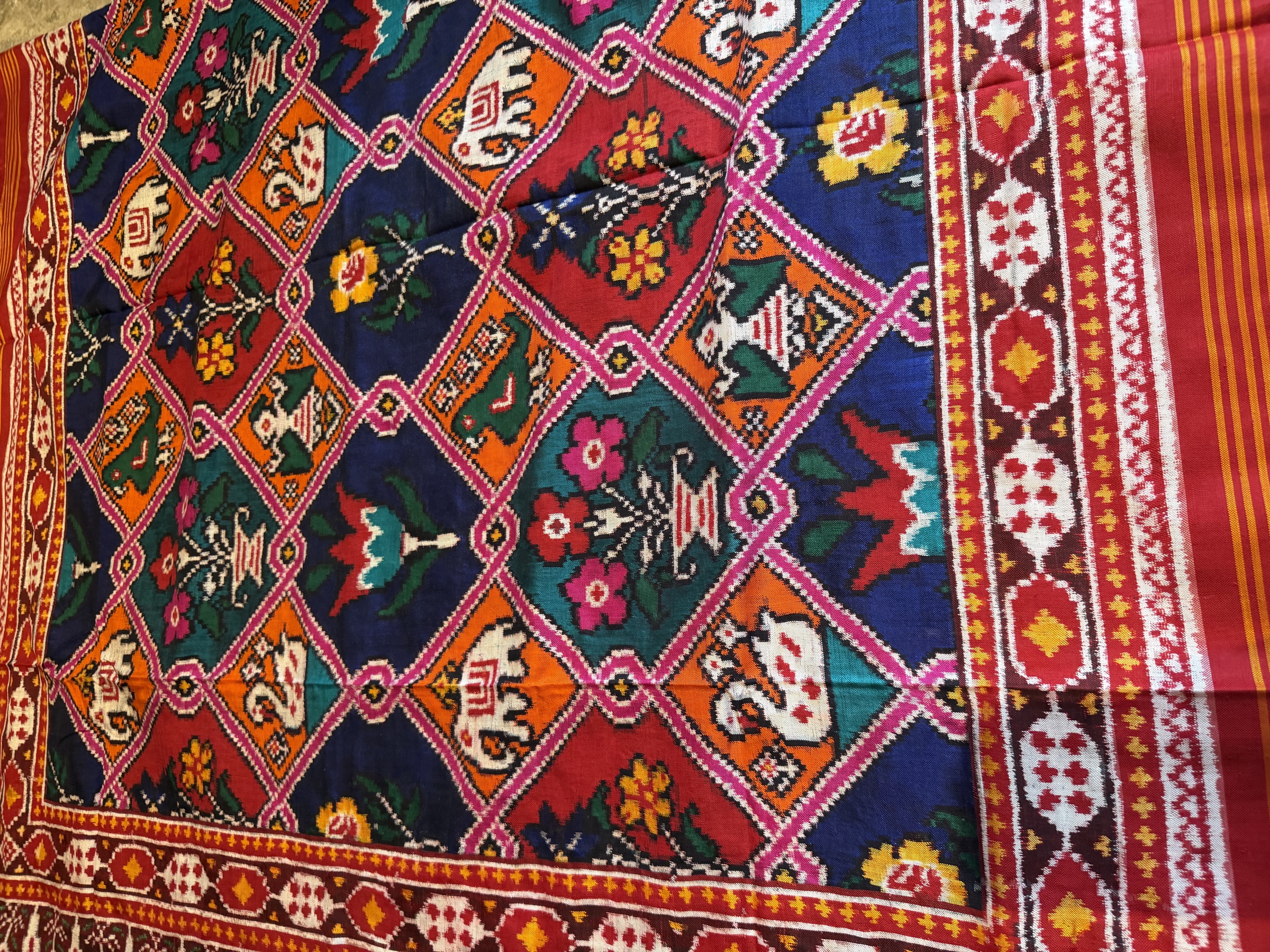 Double Ikat Rangkaat Patan Patola Silk Saree — Patan Patola, Pure Silk, Patan, Gujarat, view 9