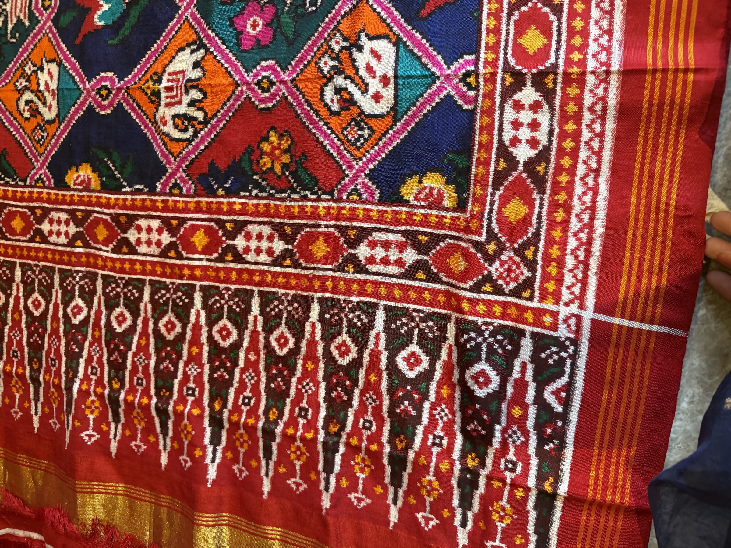 Double Ikat Rangkaat Patan Patola Silk Saree — Patan Patola, Pure Silk, Patan, Gujarat, view 11