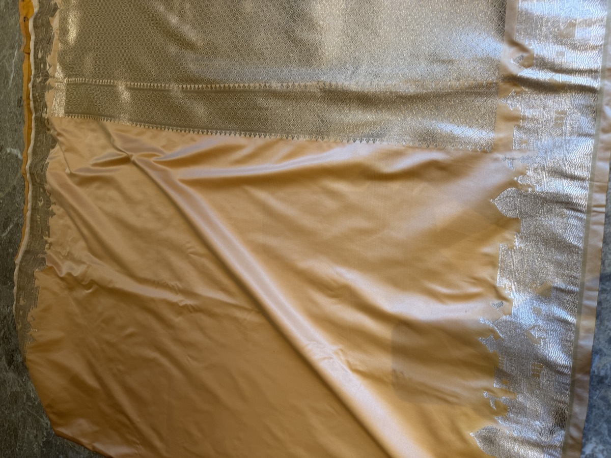 Peach Mushroo Silk Kashi Assi Ghat Banarasi Saree — Banarasi, Mushroo Silk, Varanasi, Uttar Pradesh, view 7