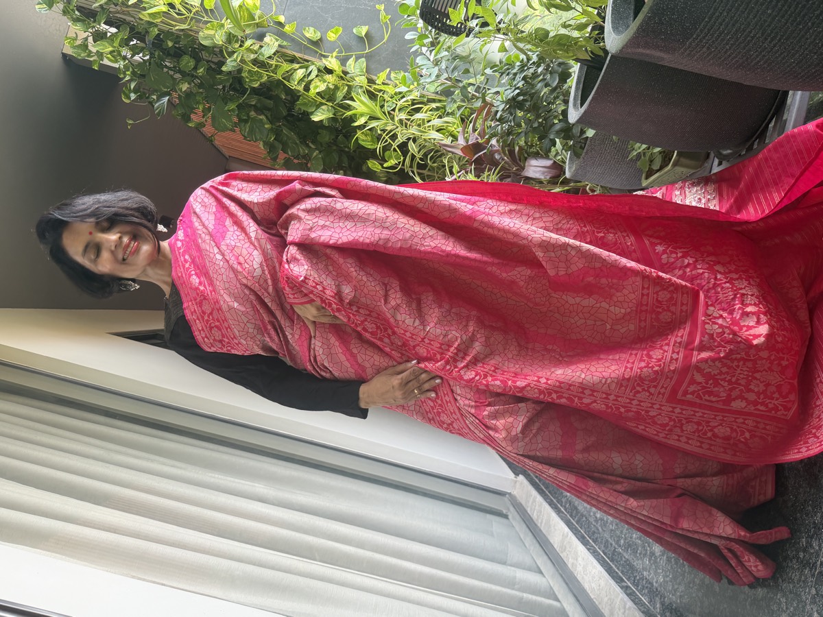 Rani Pink Katan Silk Handloom Banarasi Saree — Banarasi, Katan Silk, Varanasi, Uttar Pradesh