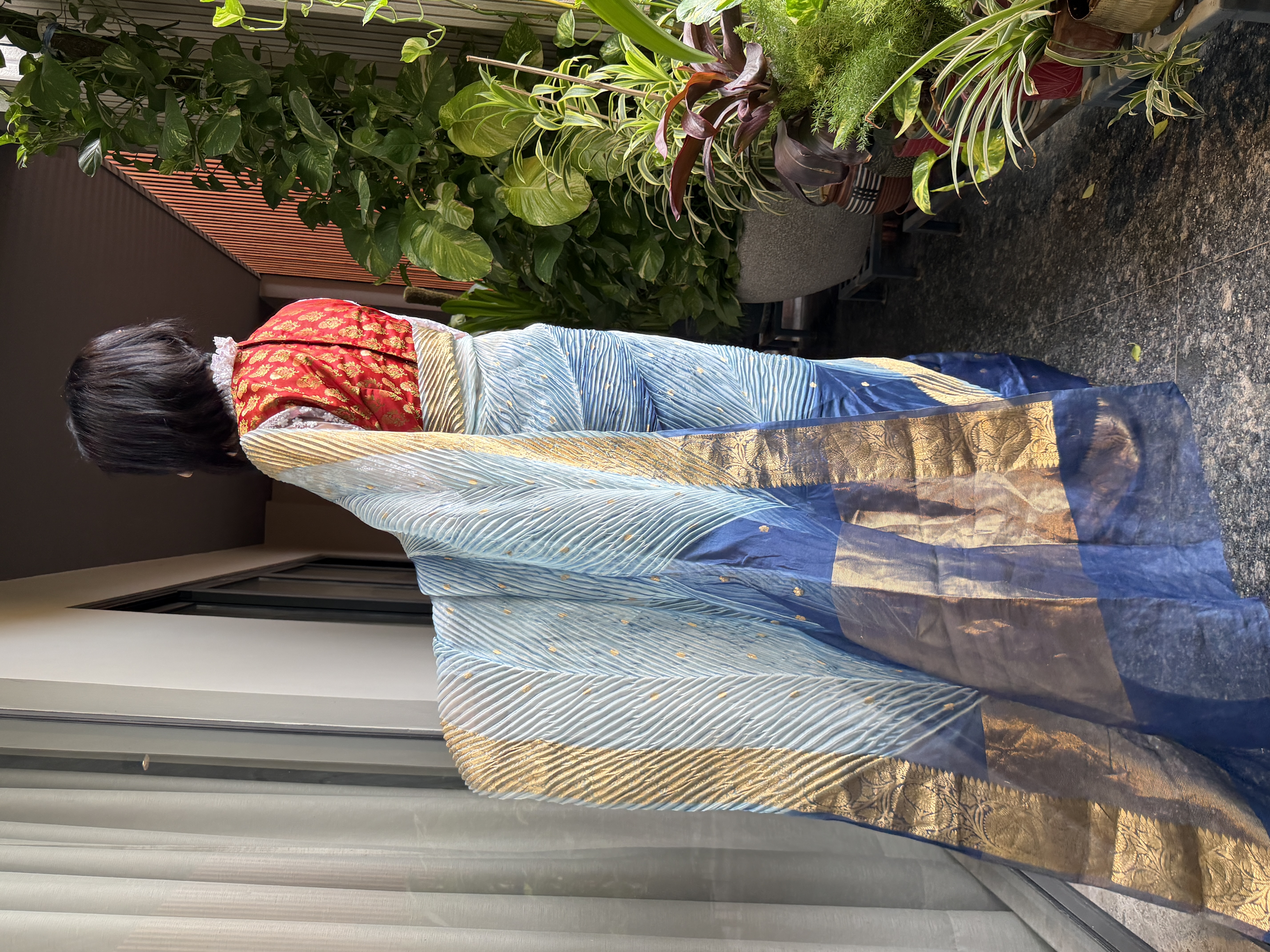 Half & Half Hand Tie-Dye Shibori Silk Banarasi Saree — Banarasi, Silk, Varanasi, Uttar Pradesh, view 7