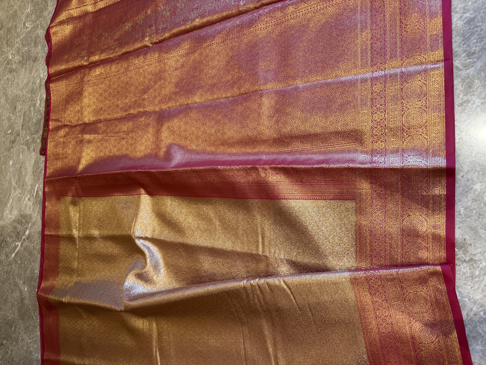 Tissue Silk Kanjeewaram Saree with Shikargah Pallu and Patola-Inspired Blouse — Kanjeewaram, Silk Tissue, Kanchipuram, Tamil Nadu, view 6
