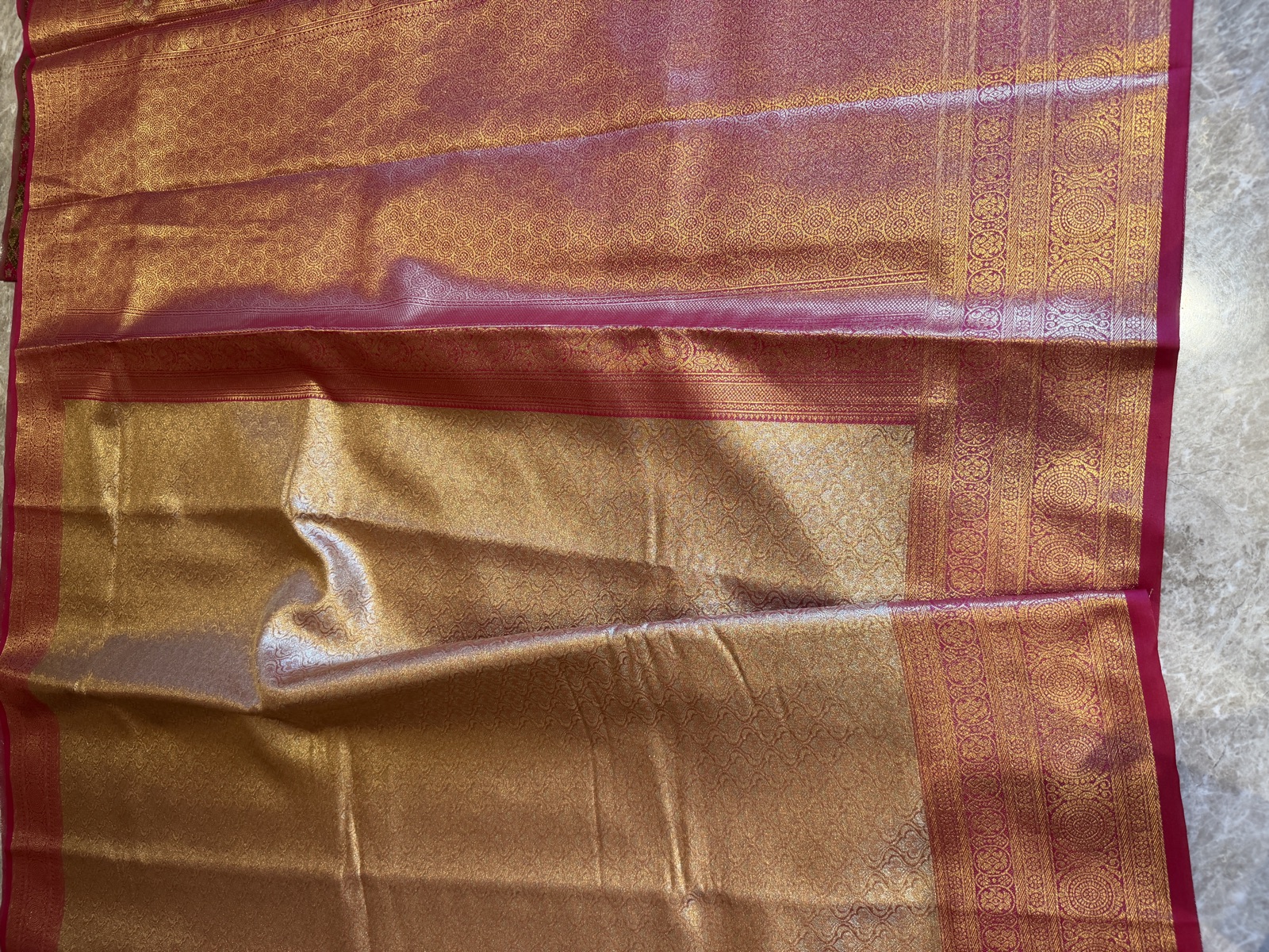Tissue Silk Kanjeewaram Saree with Shikargah Pallu and Patola-Inspired Blouse — Kanjeewaram, Silk Tissue, Kanchipuram, Tamil Nadu, view 5